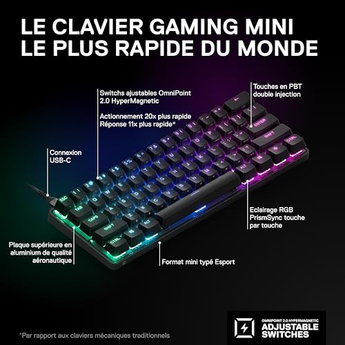 Steelseries Apex Pro Mini clavier Jouer USB QWERTY Anglais américain Neuf - vue 7