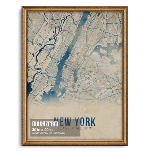 euwazram 30x40 Classic Gold Picture Frame - Single Frame 30 x 40 Ornate Vintage Poster Frame for Wall Decor & Gallery Walls