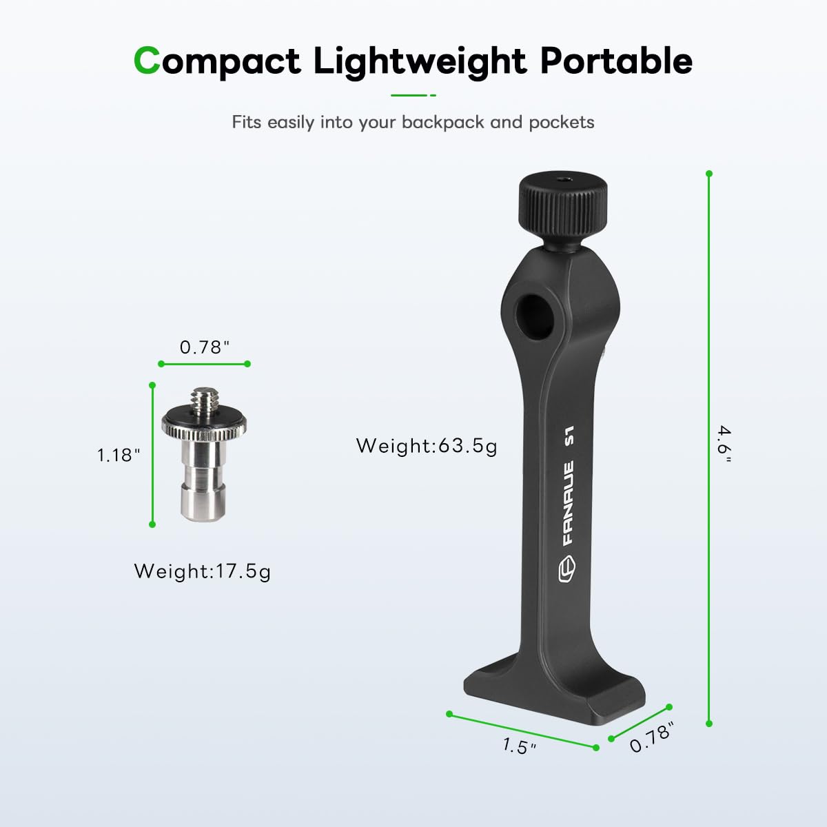 FANAUE Adaptateur trépied pour jumelles avec filetage 1/4-20", compatible ARCA SWISS, adapté pour l'observation des oiseaux, la chasse, l'observation de la faune, etc.