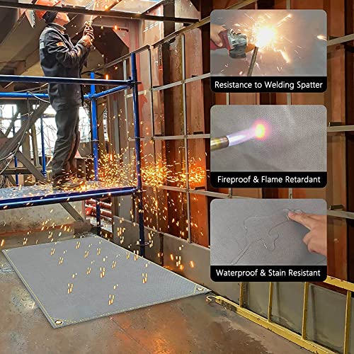 Couverture de soudage résistant à 800°C en tissu de verre isolant et ignifuge - 6