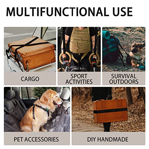 Image of Polyester Webbing Strap 16+Colors - 1 inch&1.5 inch&1.9 inch - 16.5 25 33 55 Yards Heavy Duty Webbing Roll, Flat Webbing Strap for Indoor&Outdoor Gear, Climbing, DIY Crafting, Repairing