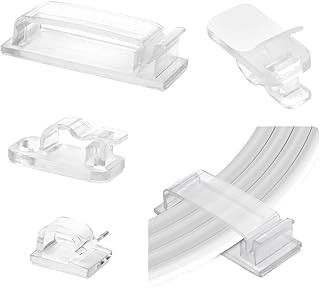 aceyoon 120 Stück Kabelhalter Selbstklebend, Transparent Kabelmanagement Set für Schreibtisch in 3 Größen (Klein/Mittel/Groß) Kabelclips & Kabelklemmen für Kabelmanagement Lichterkette