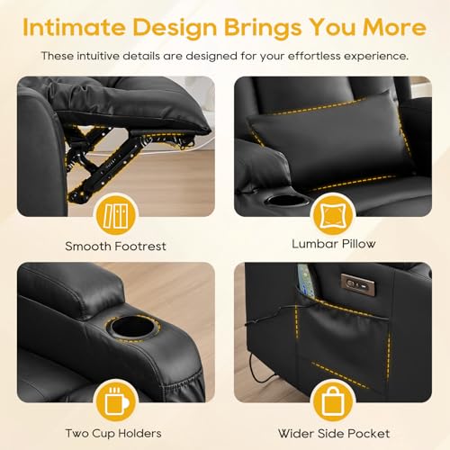 Sillón reclinable eléctrico negro de una plaza miniatura 6