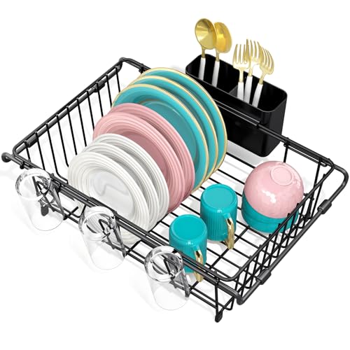 Urackify in Sink Expandable Dish Drying Rack with Utensil & Cup Holder