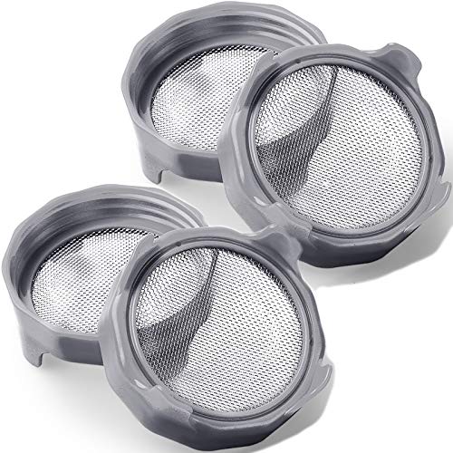 Sprouting Lids, Plastic Sprout Lid with Stainless Steel Screen for Wide Mouth Mason Jars, Germination Kit Sprouter Sprout Maker with Stand Water Tray Grow Bean Sprouts, Broccoli Seeds, Alfalfa, Salad