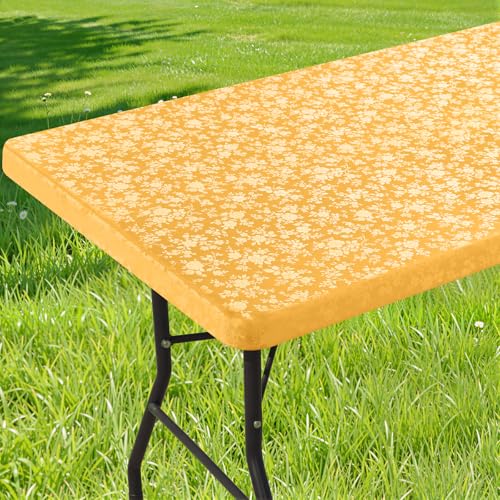 Image of Smiry Heavy Duty Vinyl Fitted Tablecloths for 8 Foot Rectangle Tables