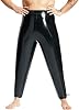 Black Inflatable Sexy Latex Legging with Nozzles at Bottom Rubber Pants Trousers,Black,4X-Large