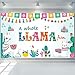 Llama Backdrop a Whole Llama Fun Birthday Backdrop Cactus Mexican Theme Photography Background Fiesta Llama Party Birthday Decoration, Baby Shower Banner Cake Table Decors, 70.9 x 43.3 Inches