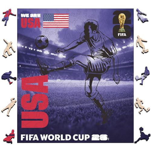 Image of FIFA 2026 Trophy Series - Wooden Puzzle for Adult, 5MM Thick, Creative Collectible Gift for Fans, Officially Licensed Product (WA USA-200, 200Pcs)