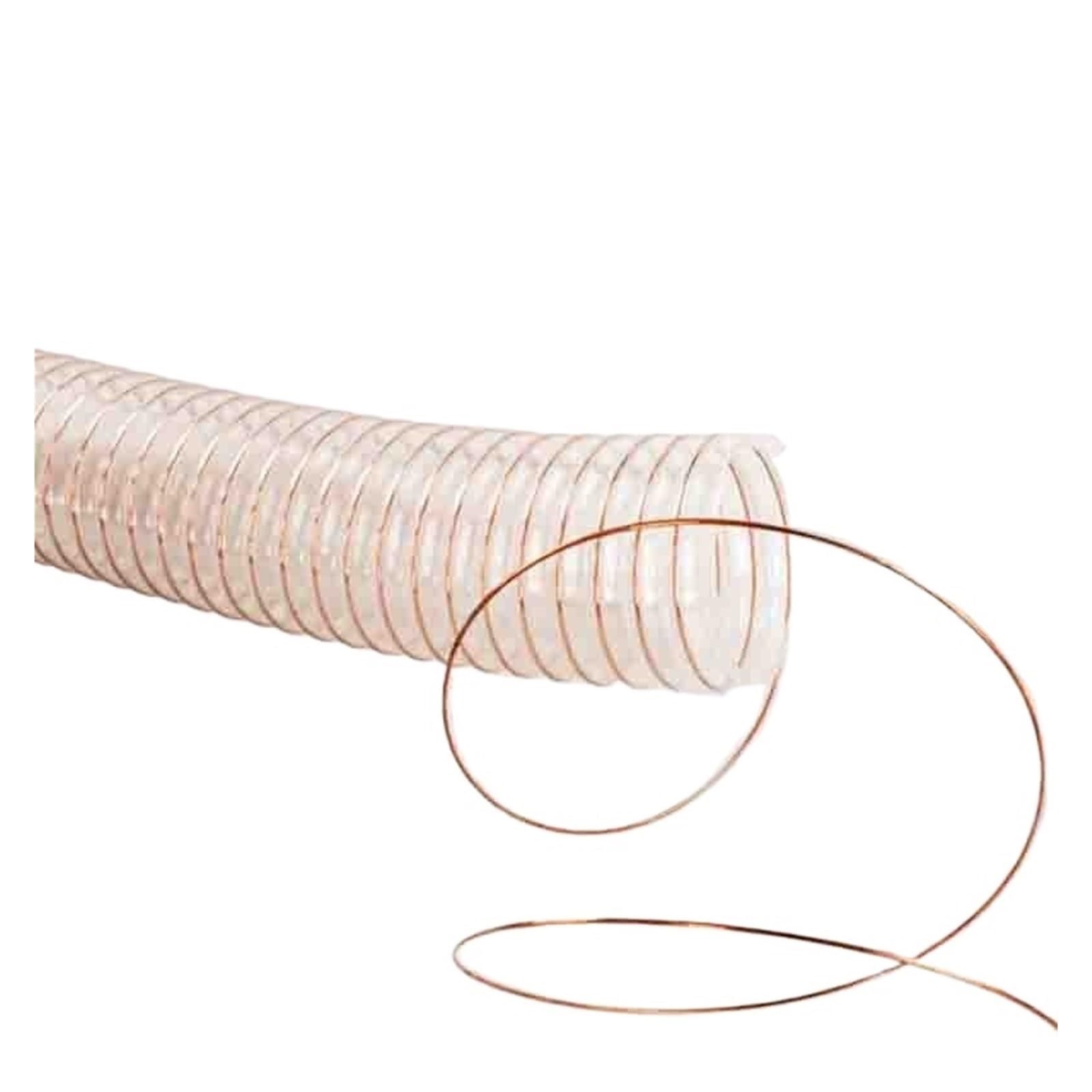 Flexible Polyurethane Ducting Hose Industrial Transparent PU Tube 0.63mm Thickness Dust Suction Exhaust Pipe for 25-100mm(Inner Diameter 25mm)