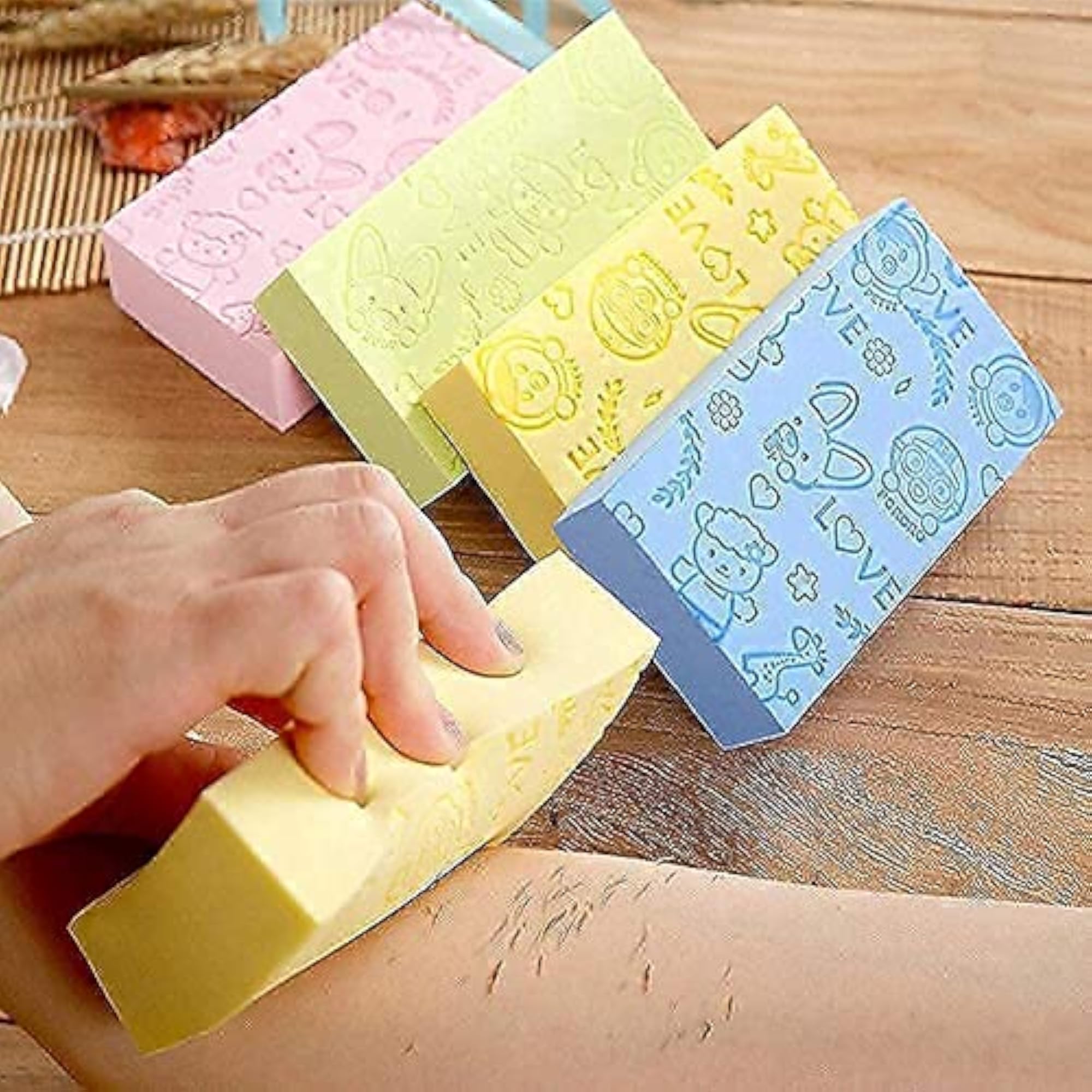 Bath Sponge for Body Scrubbing, Cartoon Printed, Soft Exfoliating