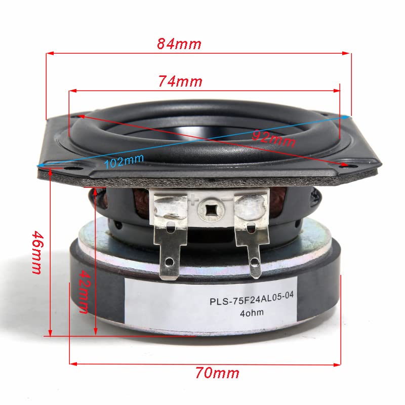 1PC 3-calowy głośnik basowy pełnozakresowy głośnik centralny 4OHM wodoodporny głośnik wysokotonowy do głośnika Peerless DIY 20W-40W część kina domowego