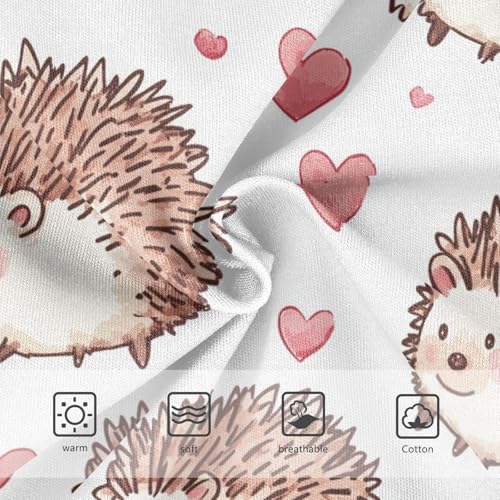 Wusikd Cute Hedgehogs Girls' Underwear Cotton Hearts Girls Briefs Soft Toddler Underwear 2T3