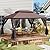 ECOTOUGE Outdoor Gazebo 10'x13', Heavy Duty Canopy Tent with Metal Corner Frame Shelves & Soft Double Roofs, Party Tent Shelter with Mosquito Netting for Patio, Deck, Backyard, Brown