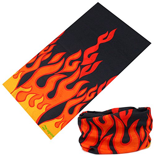 Zupro Bandana Headband Sun Protection Face Mask Balaclava Neck Gaiter Magic Scarf Headwear for Hiking Running Cycling Yoga Fishing.Flame