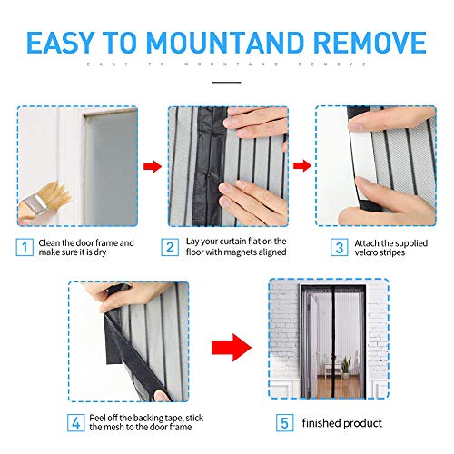 AMCER Zanzariera Magnetica Finestra 100x250cm