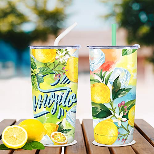 NymphFable 20oz Limón Taza Termo Cafe para Llevar Taza Termica Acero Inoxidable Taza Personalizada - Imagen 4