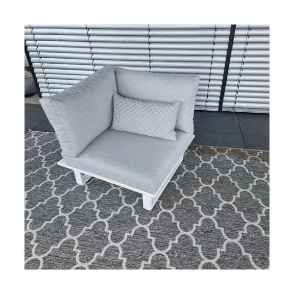 ICM Gartenlounge Set Cannes Aluminium Teak Weiß