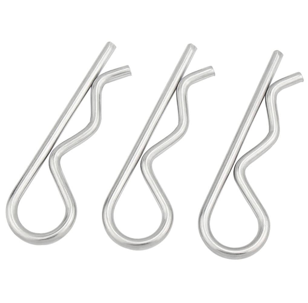Copiglie Elastiche Copiglie a Molla Coppiglie Spaccate in Acciaio al Carbonio, M2×50mm, 50 pcs
