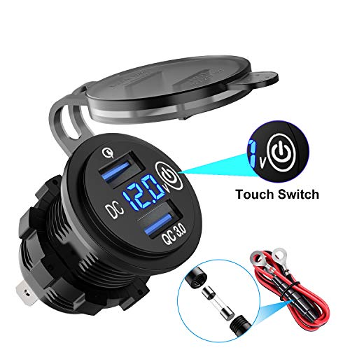 LiDiVi [Upgraded Version] Quick Charge 3.0 Dual USB Charger Socket with Voltmeter