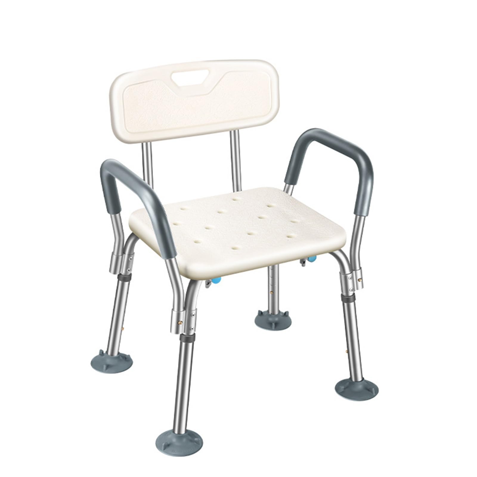 Silla De Ducha for Mayores, Ortopédica, Taburete De Ducha for Ancianos, Altura Regulable, Silla De Baño con Respaldo, Conteras Antideslizantes,41-54cm