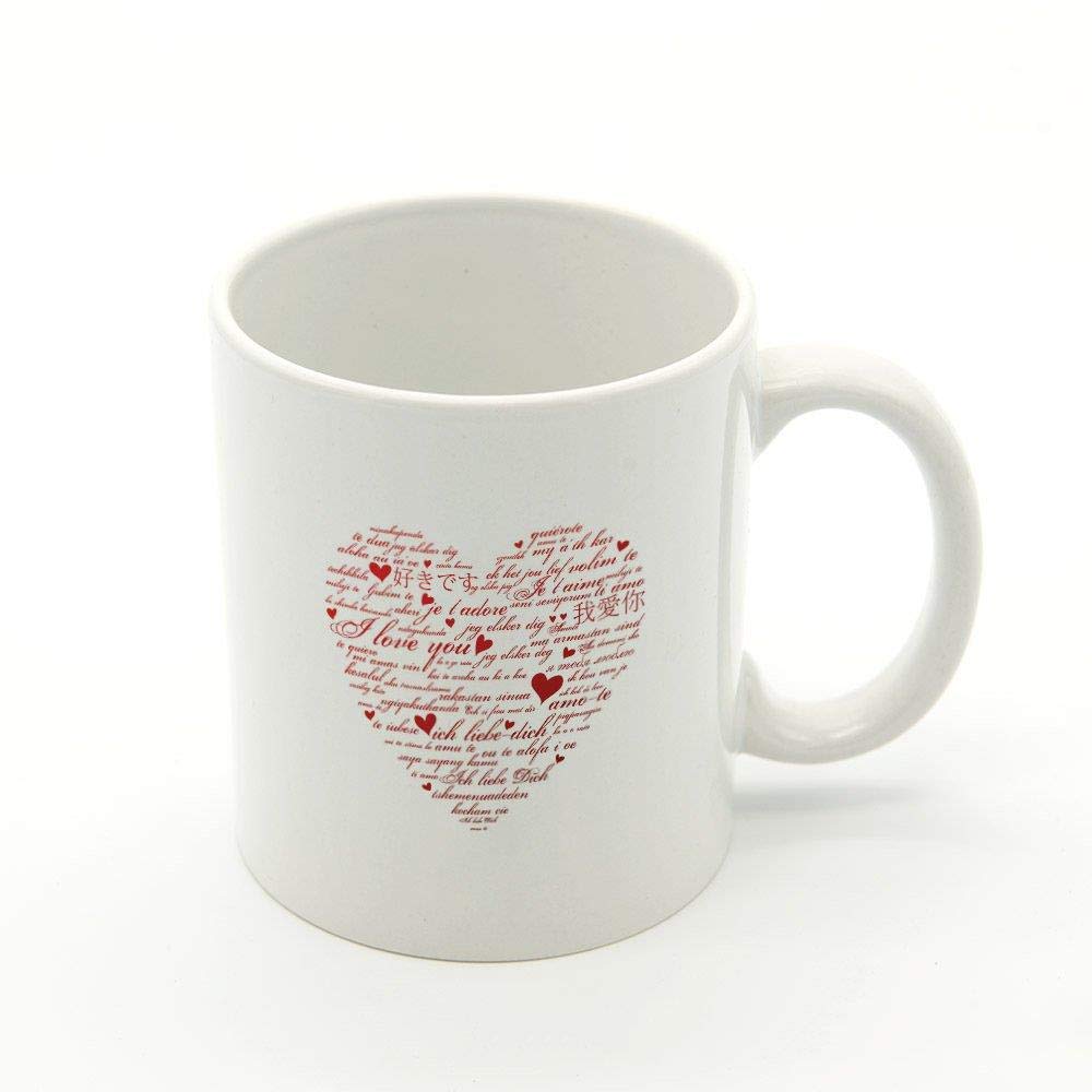 Simple Creative red Love Female Large Capacity Ceramic Mug Cup A