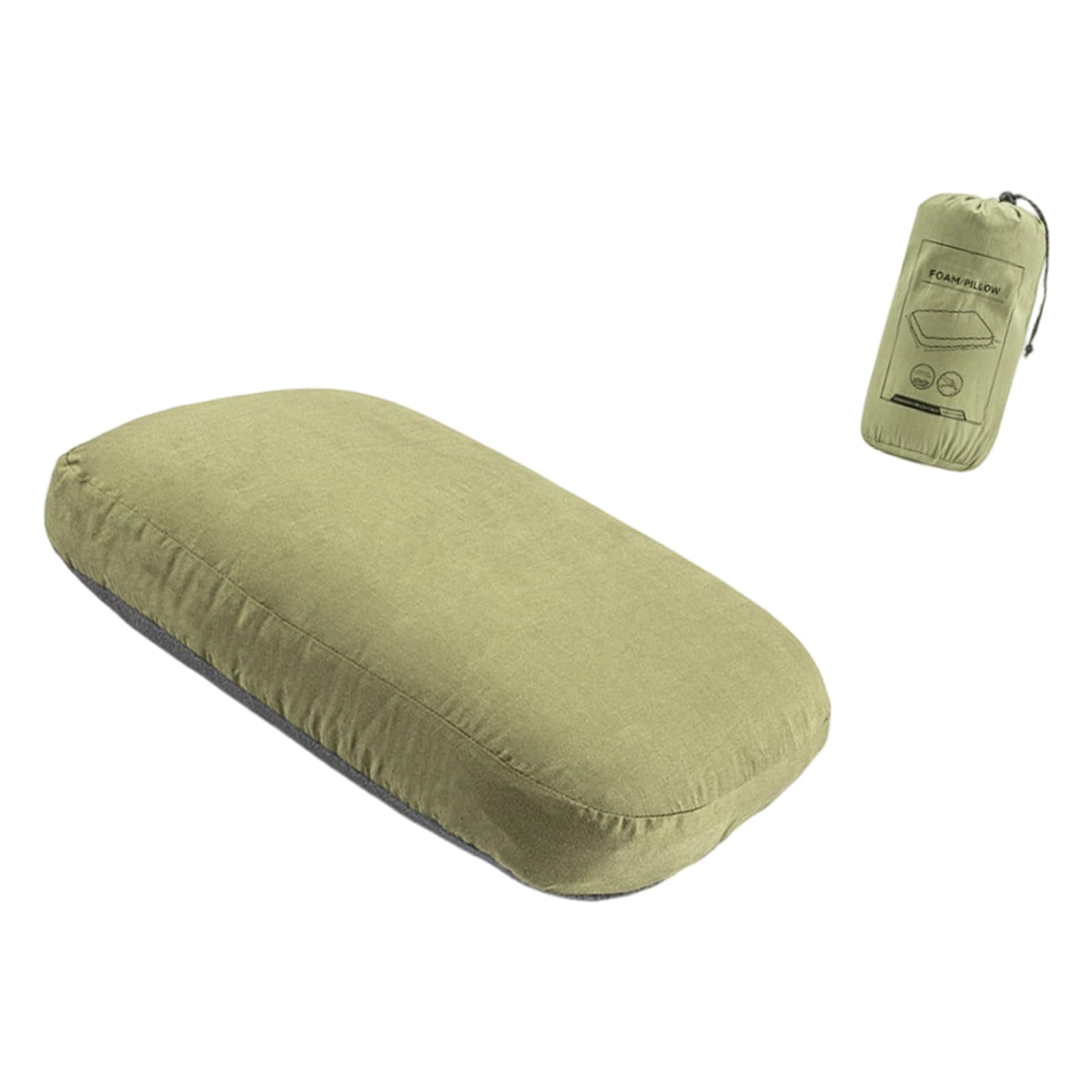 Almohada plegable de espuma viscoelástica para camping, compresible a tamaño mínimo, con bolsa de almacenamiento para mochilas y maletas, almohada al aire libre