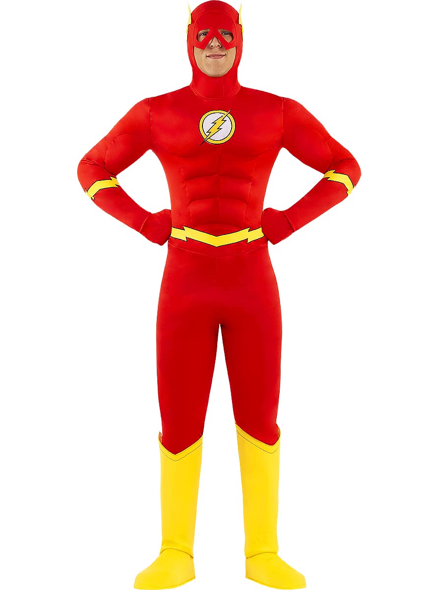 Funidelia | Kostium Flash Męskie Superbohaterowie DC Comics Liga Sprawiedliwości - Strój dla dorosłych i zabawne akcesoria na imprezy karnawał i Halloween - Czerwony