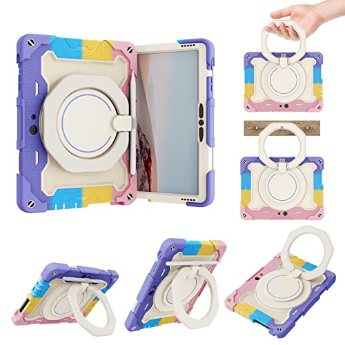 Fundas para tabletas Caso Compatible with niños Compatible with la superficie de Microsoft GO 1/2/3 (10 pulgadas), 360 ° Mango rotativo Case de stand de tres en uno resistente a la rotura, a prueba de