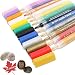 Acrylic Paint Marker Pens, Set of 12 Colors Markers Water Based Paint Pen for Rock Painting, Canvas, Photo Album, DIY Craft, School Project, Glass, Ceramic, Wood, Metal (M12)