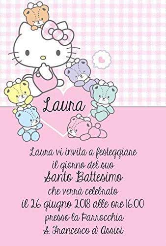 Biglietti Invito Battesimo Personalizzati Minnie Topolina - 10 Pezzi Con Busta - Formato 12x18 Cm - Partecipazioni Bimba