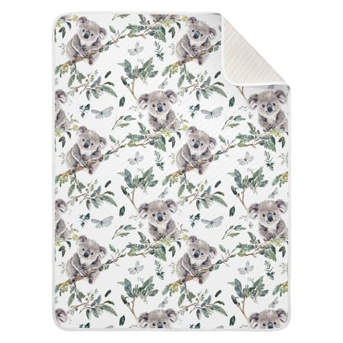 Image of Toddler Blanket for Baby Boy and Girl Soft Swaddle Blanket for Toddler and Infant 30X40in Funny Koala White