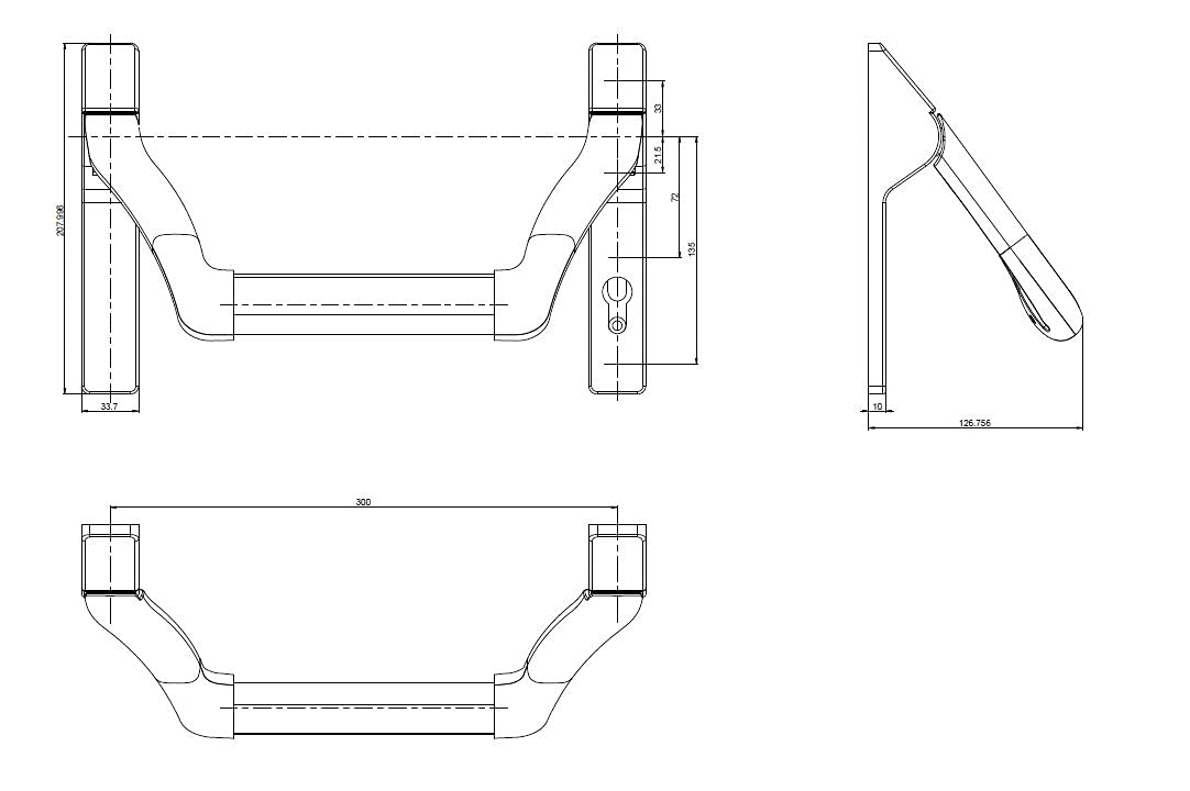 SN-TEC BKS Stangengriff Set für Fluchttür/Paniktür inclusive Griffstange 1150mm, Edelstahl matt, mit Profilzylinder Lochung, Entfernung 72mm (B 7172 5141 + B 7100 4204)