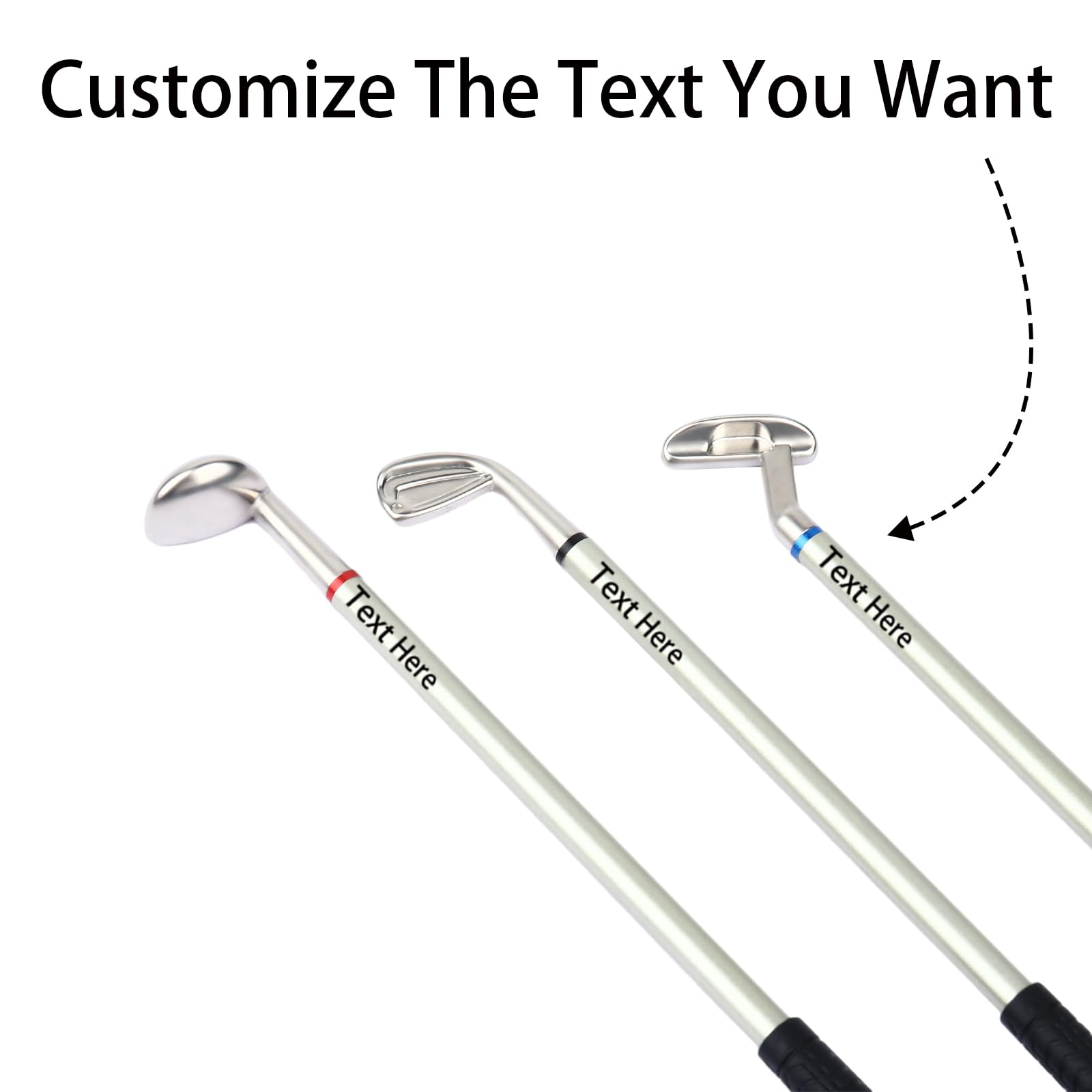 Sinseike Personalized Golf Pen Set,Custom Name Mini Desktop Golf Gift (Personalized)