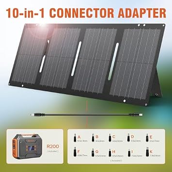 300W Solar Powered Power Bank Generator with 60W Panel, Portable Solar Power Station with DC AC Outlet 110V for Laptop Smart Devices RV Outdoor Camping