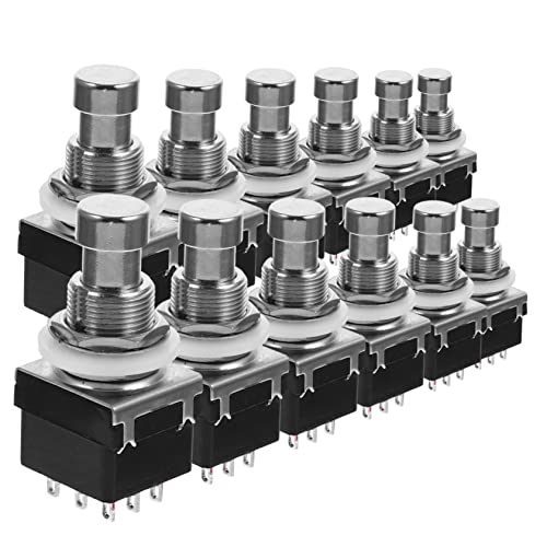 BESTonZON Guitar Supplies 12pcs Effector Footswitch Pedal Heavy Duty Latching Dpdt Switch