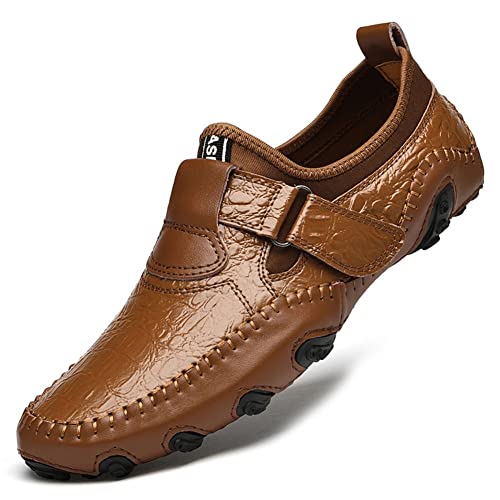 Men Casual Leather Loafers Shoes Fashionable Moccasin Flats Boat Shoes