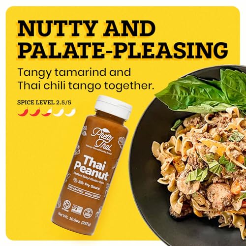 Image of Pretty Thai Peanut Sauce, Gluten Free Certified Non-GMO Vegan Authentic Stir Fry, Dressing, Rice Seasoning, Condiment & Dipping Sauce, 100% Natural