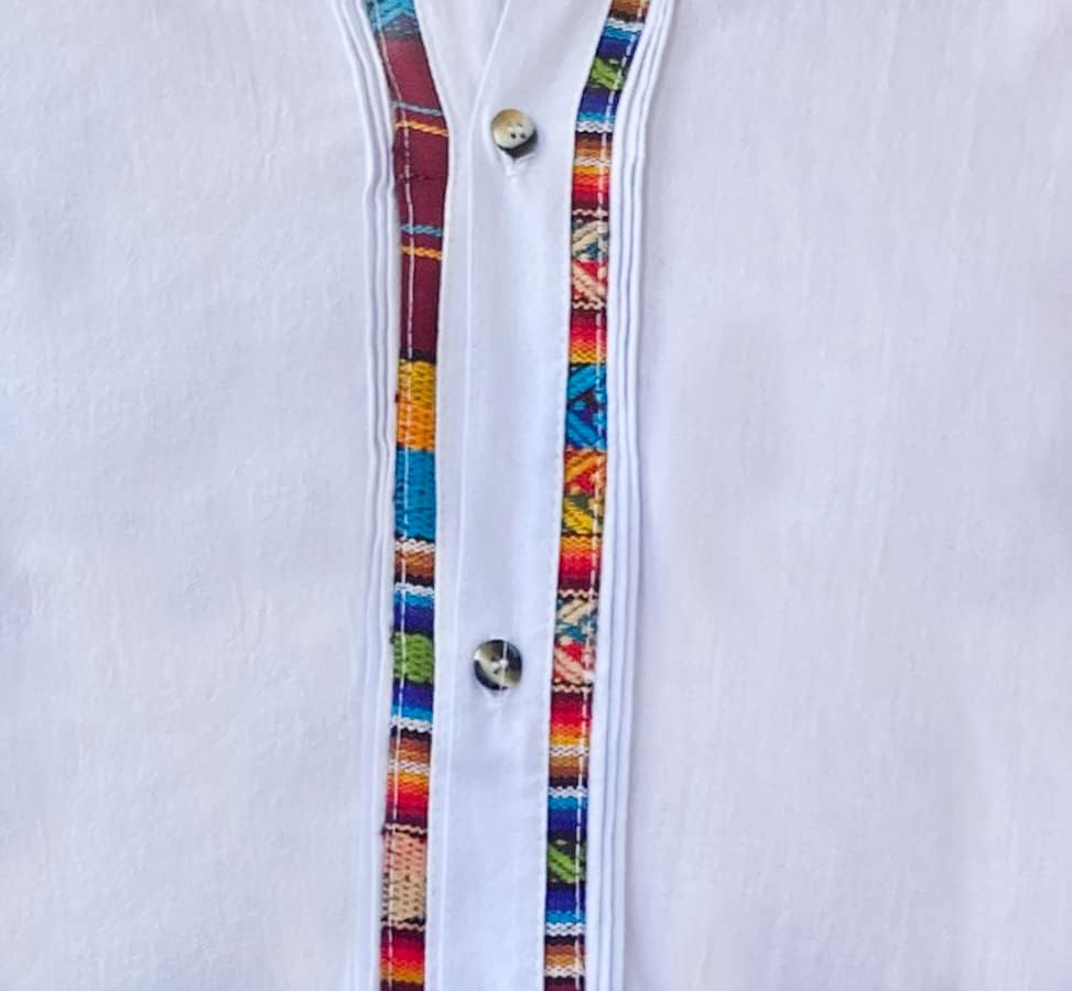 Mexican Guayabera Short Sleeve Shirt for Men Traditional Style Colorful Embroidery Mexican Shirt. Made in Mexico. 100% Cotton - Image 7