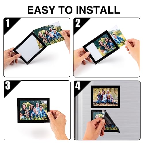 Sttmgn Magnetic Picture Frames With Black Border(3.5"X5",10 Pack),Magnet Photo Frame Pockets/Holder,Decorations For Home/Office/School/Classroom/Party thumb #3