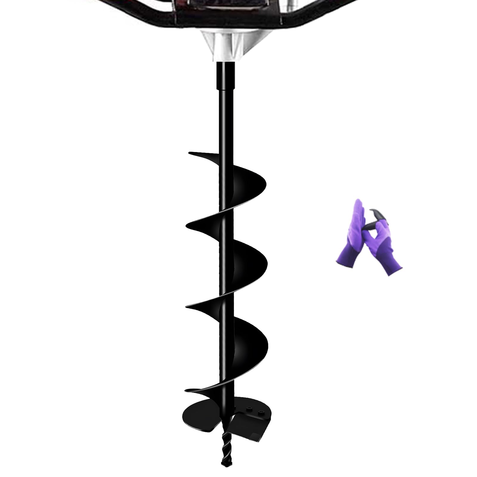 LONGRUNNEW Heavy-Duty 6" Earth Auger Drill Bit - Durable Steel Spiral Fence Post Hole Digger for Planting, Gardening, and DIY Projects - 31.5" Length