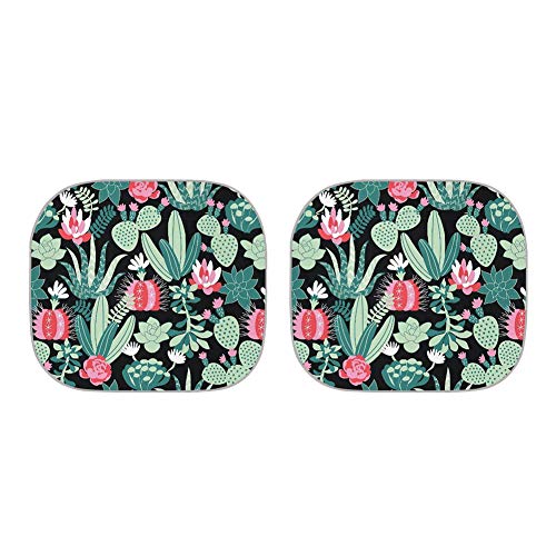 Toaddmos Cute Cactus Succulents Flower 2 Piece Front Windshield Sun Shade Folding Auto Sunshade For Car Truck Suv,Blocks Uv Rays Sun Visor Protector And Keeps Your Vehicle Cool #TOP6