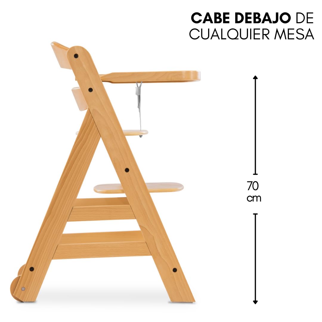hauck Alpha Move Newborn Set de Trona Bebe Evolutiva con Nueva Hamaca Premium, Tronas de Bebe desde el Nacimiento con Ruedas, Hamaca Bebe, Bandeja y Cojín - Natural/Gris oscuro