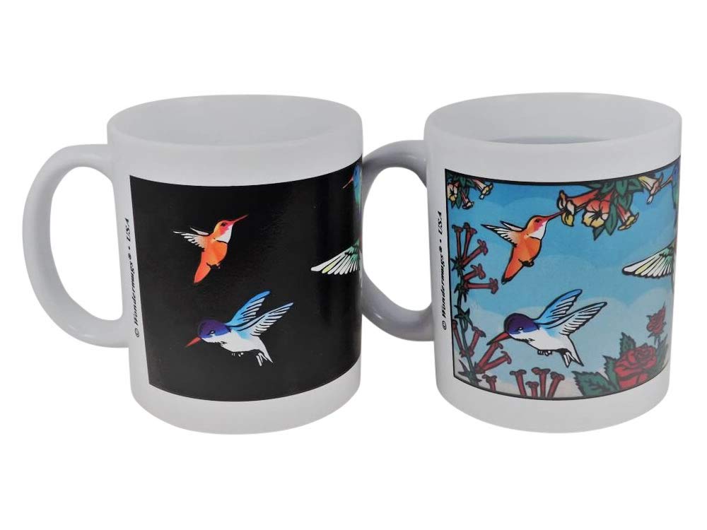 Hummingbirds Magic taza de café que cambia de color