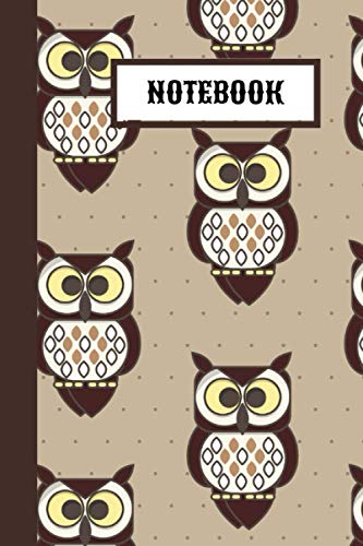 Notebook: Owl Cute Brown Notebook Blank Lined Journal