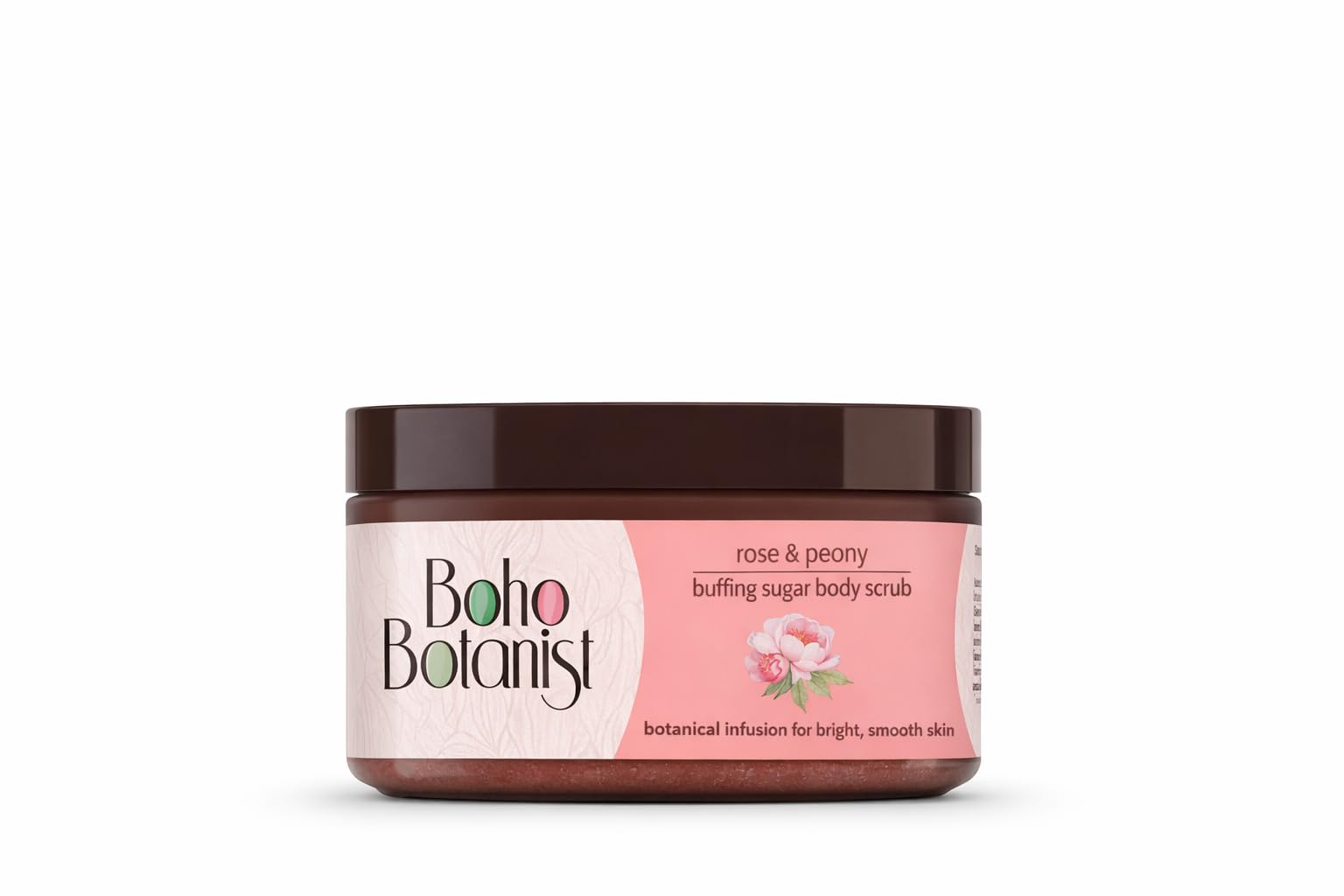 Boho Botanist Rose & Peony Sugar Body Scrub (200 gm) | Tan Removal, Anti-Aging & Pigmentation Reduction | Smooth & Glowing Skin | Suitable for All Skin Types, Men & Women-picture-13