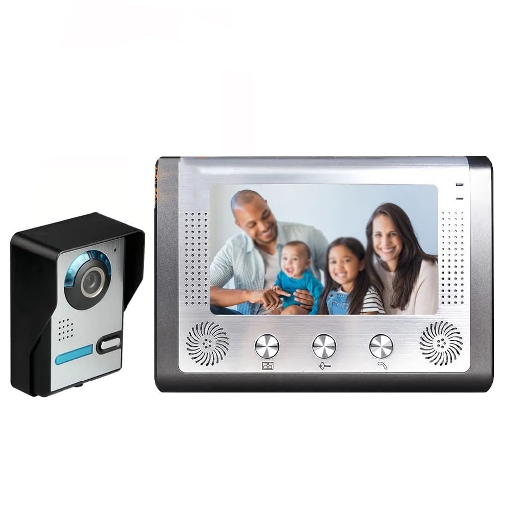 MOBYGKFY 7 Inch Video Door Phone Doorbell Intercom System With Camera 1000TVL Unlock Talk Waterproof
