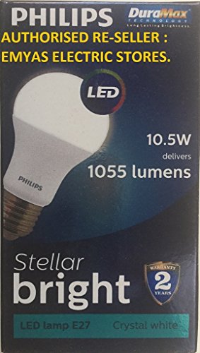 Image of Philips Base E27 10.5-Watt LED Bulb (Pack of 12, Cool Day Light)