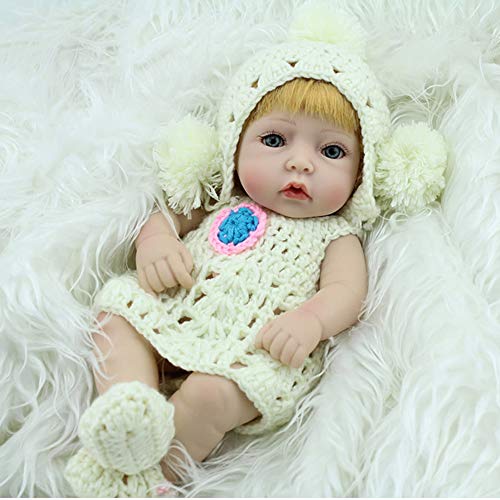 NPKdoll Reborn Bebé Doll Muñecos Simulación Niña 28cm,DG139 Silicona Suave para Todo El Cuerpo/Pelo Implantado/Se Puede Bañar En El Agua/Regalo De Juguete