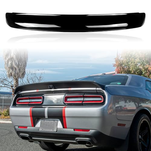 YHoptional Rear Trunk Wing Spoiler for Dodge Challenger SRT 2015-2023 Hellcat Redeye Style, Dodge Challenger Accessories Gloss Black Rear Spoiler with Camera Hole
